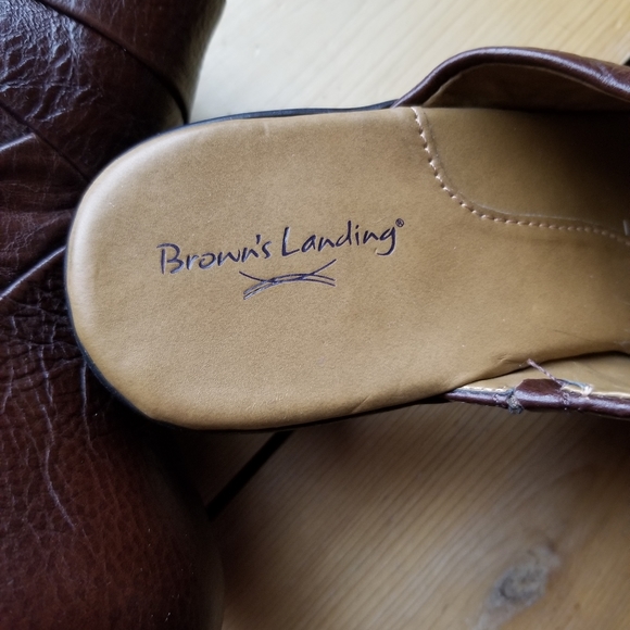 Brown's Landing Shoes Mules with Heels Sz 8 1/2M - Picture 4 of 5